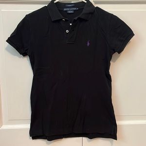 Ralph Lauren polo, women’s size XS. Black with purple logo